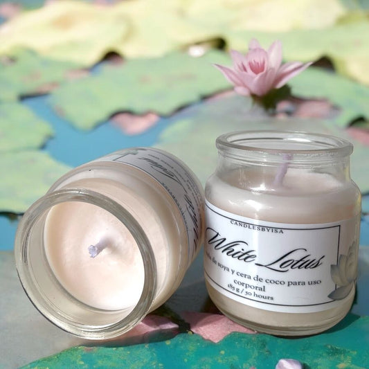 Withe Lotus Body candle - vela corporal
